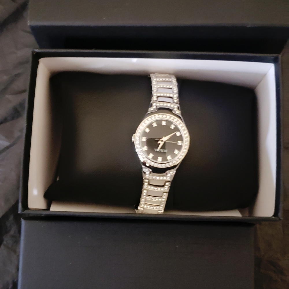 Bulova Women's Crystal Silver Watch